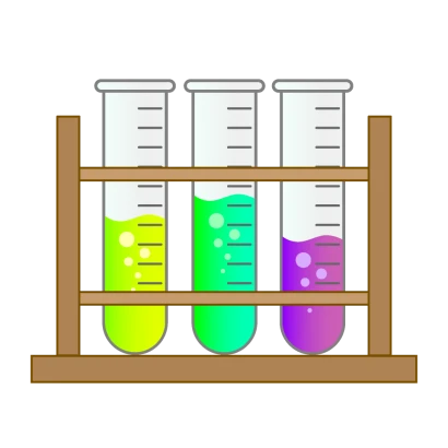 化学実験の試験管のイラスト