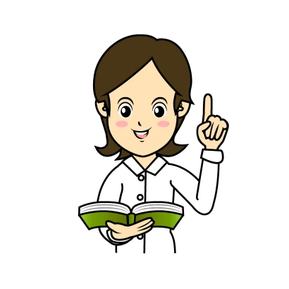ポイントを示す先生のイラスト