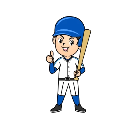 いいねする野球選手のイラスト