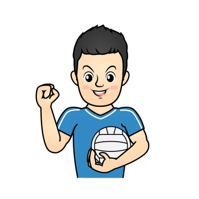 元気な男子バレーボール選手のイラスト