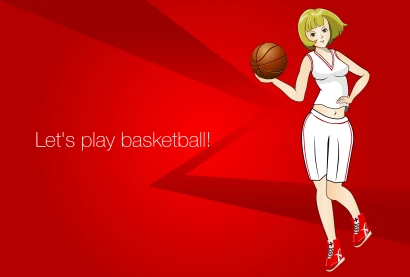 バスケガールのイラスト