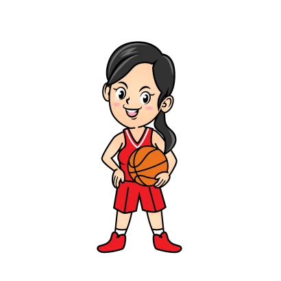 女子バスケ選手のイラスト
