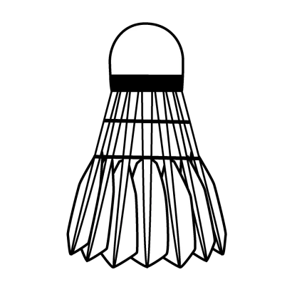 白黒バドミントンシャトルのイラスト