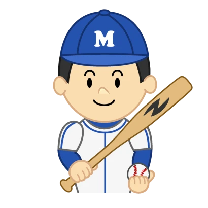 野球少年キャラのイラスト
