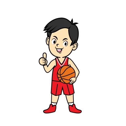 いいねするバスケ選手のイラスト