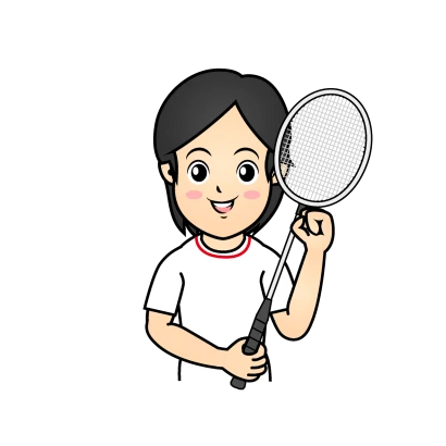 女子バドミントン選手のイラスト