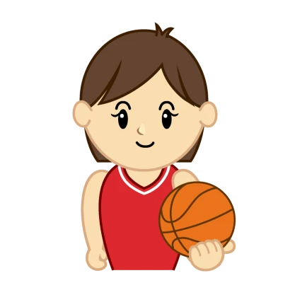女子バスケキャラのイラスト