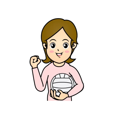 ママさんバレーボールのイラスト