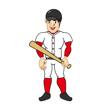メジャーリガーの野球選手のイラスト