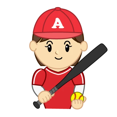 ソフトボールキャラのイラスト