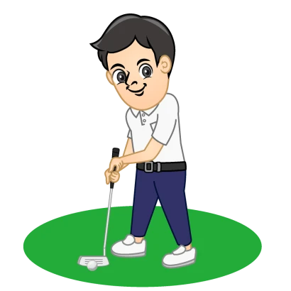 グリーンのゴルファーのイラスト