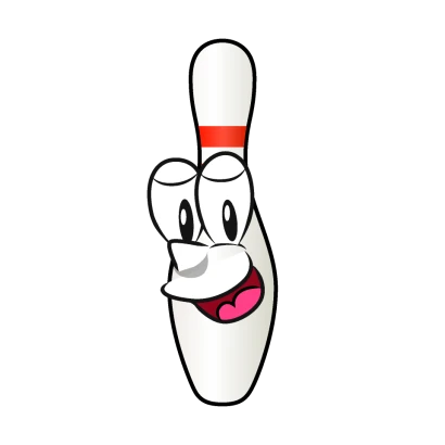 ボウリングピンキャラクターのイラスト