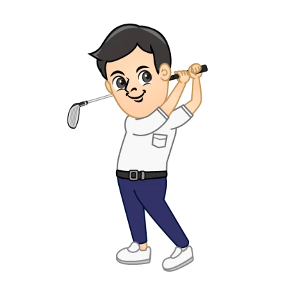 ショットするゴルファーのイラスト