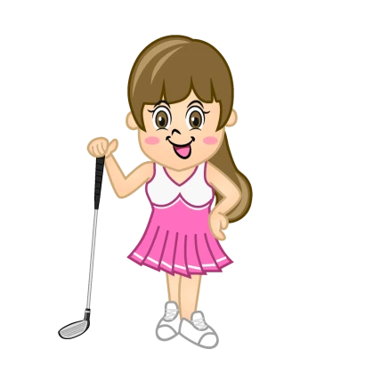 女の子ゴルファーのイラスト