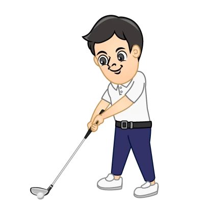 クラブを構えるゴルファーのイラスト