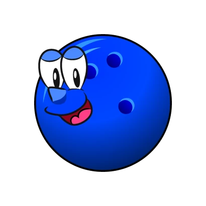 ボウリングボールキャラクターのイラスト