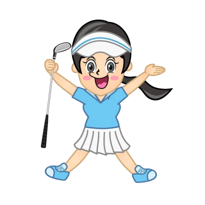 歓喜する女子ゴルファーのイラスト