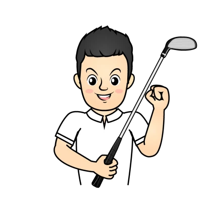 男子ゴルフ選手のイラスト