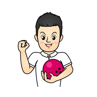 男子ボウリング選手のイラスト