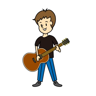 アコギのギタリストのイラスト