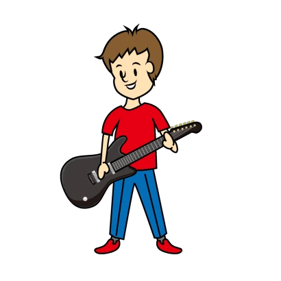 エレキギターのギタリストのイラスト