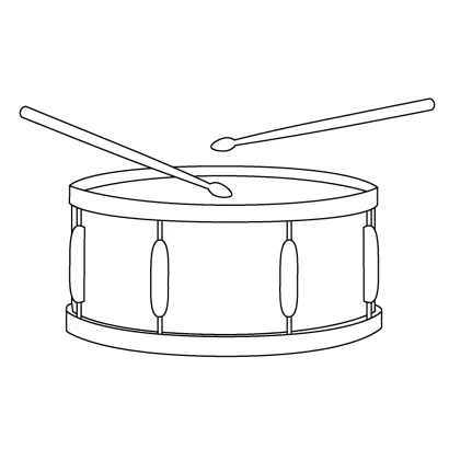 白黒の小ドラムのイラスト
