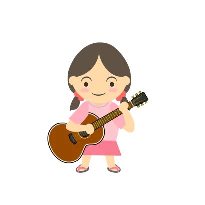 女の子のギタリストのイラスト