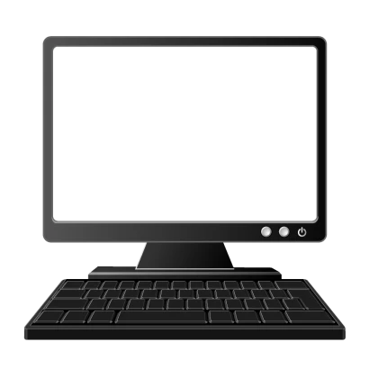 液晶モニターパソコン（画面透明）のイラスト