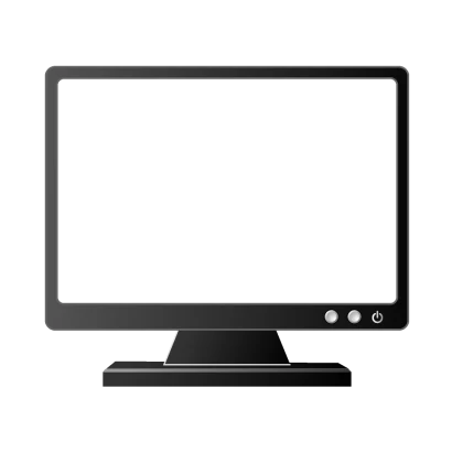 パソコン液晶モニター（画面透明）のイラスト