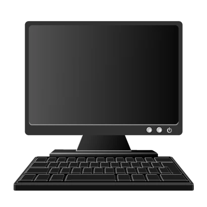 液晶モニターとキーボードのイラスト