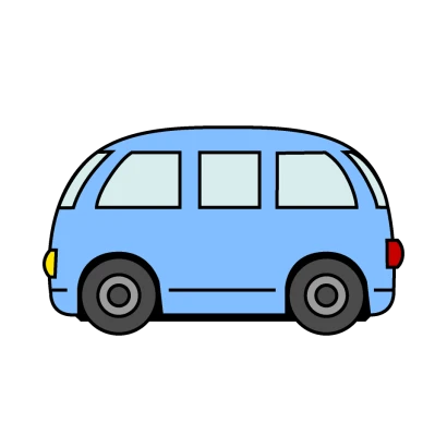 かわいいバンの車のイラスト