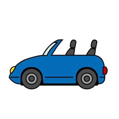 かわいいオープンカーのイラスト