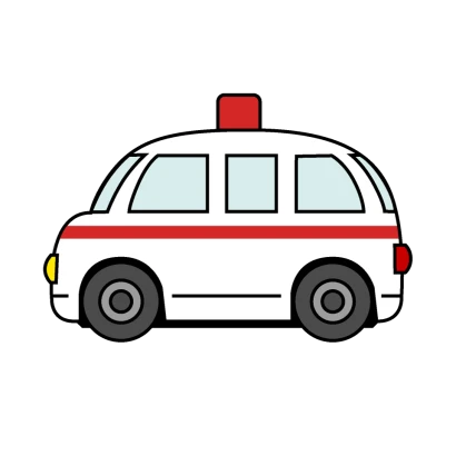 かわいい救急車のイラスト