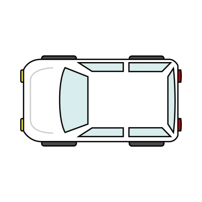 上から見たハッチバックの車のイラスト