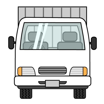 トラック自動車の正面のイラスト