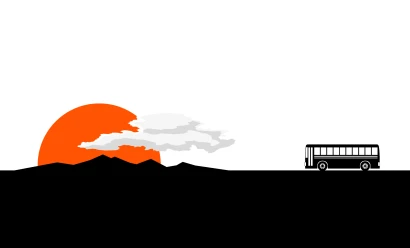 高速バスの旅行のイラスト