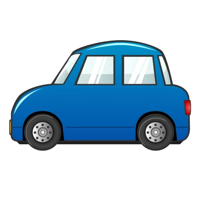 青色の車のイラスト