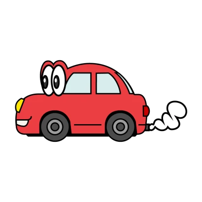 走る車キャラのイラスト