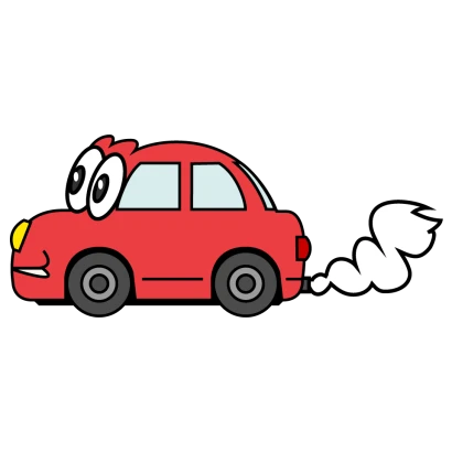 スピードを出す車キャラのイラスト