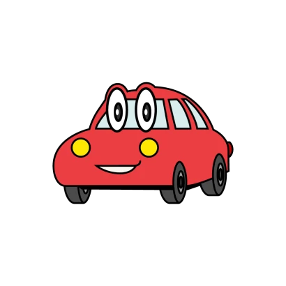 赤い車キャラクターのイラスト