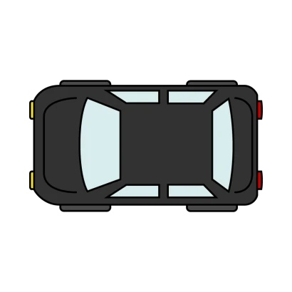 上から見た黒い車のイラスト