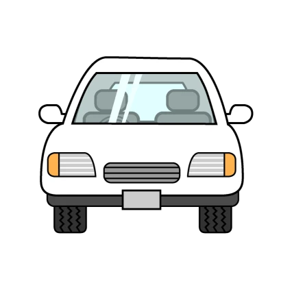 自動車の正面のイラスト