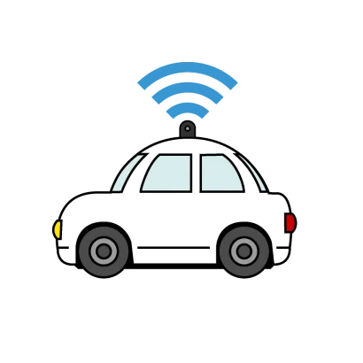 自動運転の車のイラスト