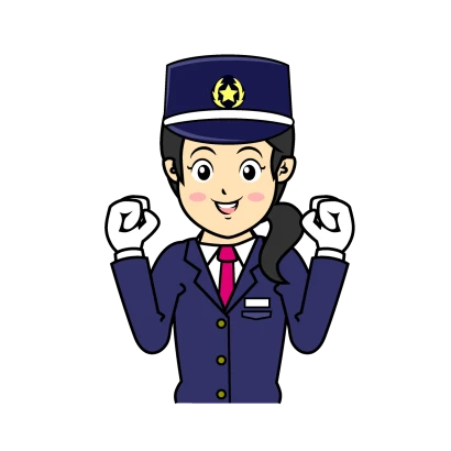 女性のバス運転手のイラスト