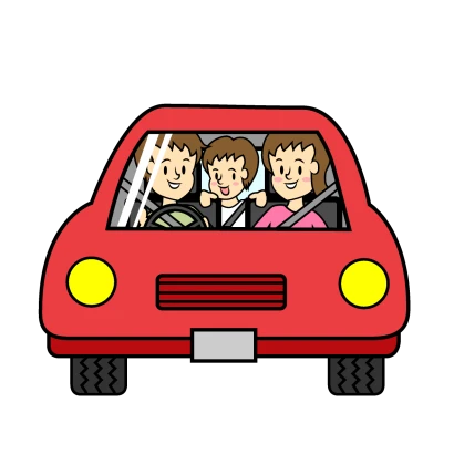 家族でドライブのイラスト