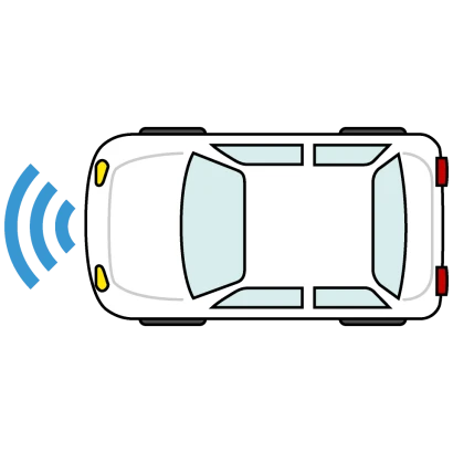 上から見た自動運転車のイラスト