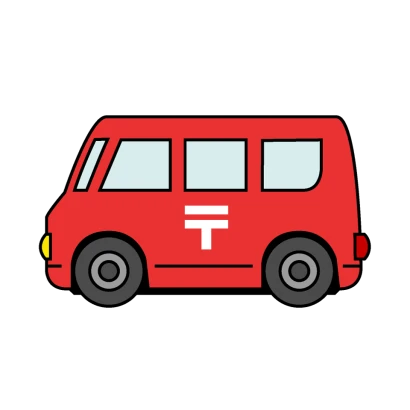 郵便配達車のイラスト