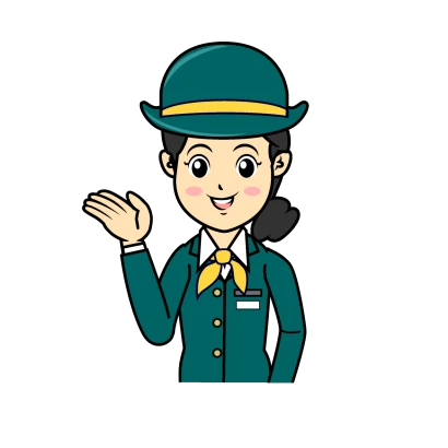 観光案内するバスガイドのイラスト
