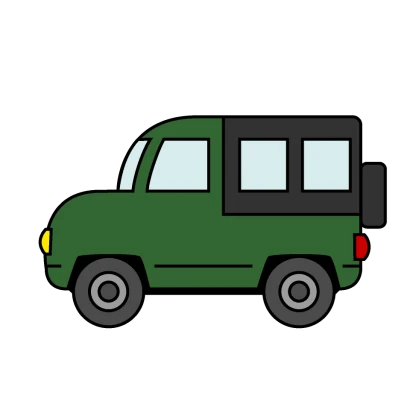 かわいいジープの車のイラスト