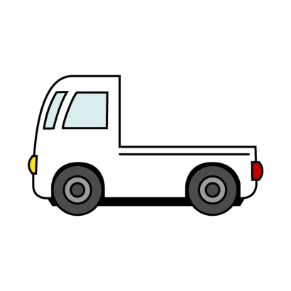 かわいい平ボディトラックのイラスト